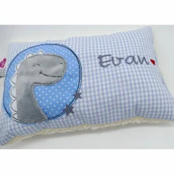 Kuschelkissen Dino Dinosaurier Wunschnamen Taufkissen Geburtskissen - Schmusekissen Kissen mit Namen