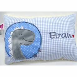 Kuschelkissen Dino Dinosaurier Wunschnamen Taufkissen Geburtskissen - Schmusekissen Kissen mit Namen