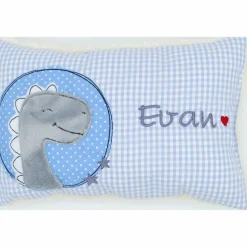Kuschelkissen Dino Dinosaurier Wunschnamen Taufkissen Geburtskissen - Schmusekissen Kissen mit Namen