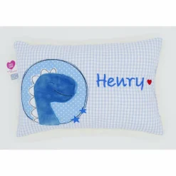 Kuschelkissen Dino Dinosaurier Wunschnamen Taufkissen Geburtskissen - Schmusekissen Kissen mit Namen