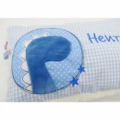 Kuschelkissen Dino Dinosaurier Wunschnamen Taufkissen Geburtskissen - Schmusekissen Kissen mit Namen