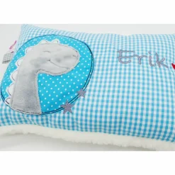 Kuschelkissen Dino Dinosaurier Wunschnamen Taufkissen Geburtskissen - Schmusekissen Kissen mit Namen