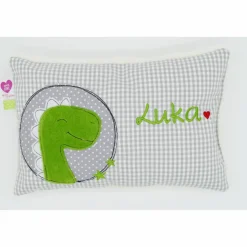 Kuschelkissen Dino Dinosaurier Wunschnamen Taufkissen Geburtskissen - Schmusekissen Kissen mit Namen