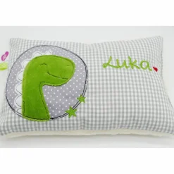 Kuschelkissen Dino Dinosaurier Wunschnamen Taufkissen Geburtskissen - Schmusekissen Kissen mit Namen