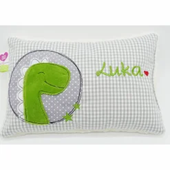 Kuschelkissen Dino Dinosaurier Wunschnamen Taufkissen Geburtskissen - Schmusekissen Kissen mit Namen