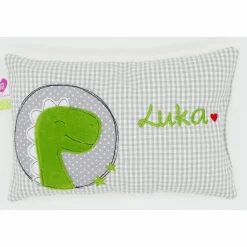 Kuschelkissen Dino Dinosaurier Wunschnamen Taufkissen Geburtskissen - Schmusekissen Kissen mit Namen