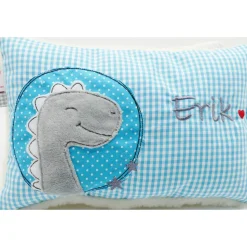 Kuschelkissen Dino Dinosaurier Wunschnamen Taufkissen Geburtskissen - Schmusekissen Kissen mit Namen