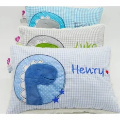 Kuschelkissen Dino Dinosaurier Wunschnamen Taufkissen Geburtskissen - Schmusekissen Kissen mit Namen