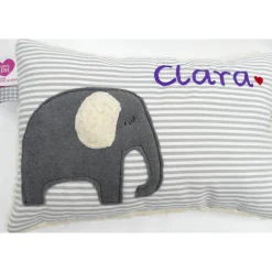 Kuschelkissen Elefant Elefanten Wunschnamen Taufkissen Geburtskissen - Schmusekissen Kissen mit Namen