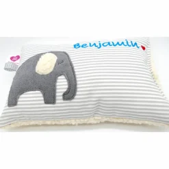 Kuschelkissen Elefant Elefanten Wunschnamen Taufkissen Geburtskissen - Schmusekissen Kissen mit Namen