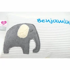 Kuschelkissen Elefant Elefanten Wunschnamen Taufkissen Geburtskissen - Schmusekissen Kissen mit Namen