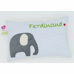 Kuschelkissen Elefant Elefanten Wunschnamen Taufkissen Geburtskissen - Schmusekissen Kissen mit Namen