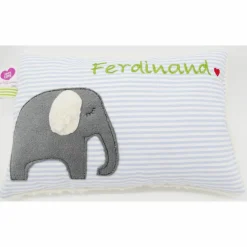 Kuschelkissen Elefant Elefanten Wunschnamen Taufkissen Geburtskissen - Schmusekissen Kissen mit Namen