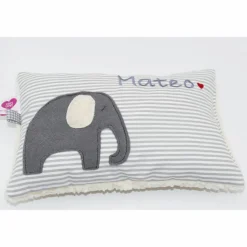 Kuschelkissen Elefant Elefanten Wunschnamen Taufkissen Geburtskissen - Schmusekissen Kissen mit Namen