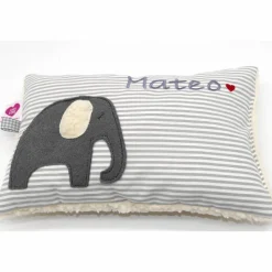 Kuschelkissen Elefant Elefanten Wunschnamen Taufkissen Geburtskissen - Schmusekissen Kissen mit Namen