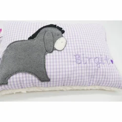 Kuschelkissen  Esel  Eselchen  Wunschnamen Taufkissen Geburtskissen - Schmusekissen Kissen mit Namen