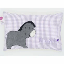 Kuschelkissen  Esel  Eselchen  Wunschnamen Taufkissen Geburtskissen - Schmusekissen Kissen mit Namen