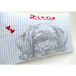 Kuschelkissen  Hund Labrador Retriever  Wunschnamen Taufkissen Geburtskissen - Schmusekissen Kissen mit Namen