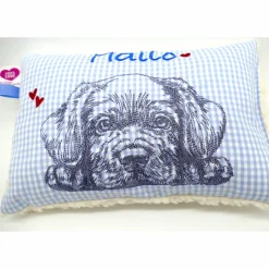 Kuschelkissen  Hund Labrador Retriever  Wunschnamen Taufkissen Geburtskissen - Schmusekissen Kissen mit Namen