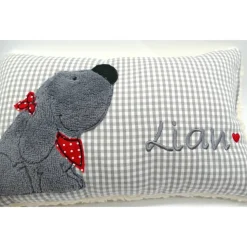 Kuschelkissen  Hund Labrador Retriever  Wunschnamen Taufkissen Geburtskissen - Schmusekissen Kissen mit Namen