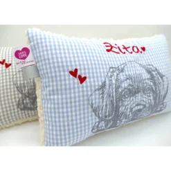 Kuschelkissen  Hund Labrador Retriever  Wunschnamen Taufkissen Geburtskissen - Schmusekissen Kissen mit Namen