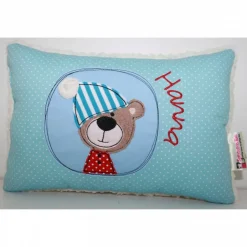 Kuschelkissen, Namenskissen Motiv Schlafbärchen 20x30 cm