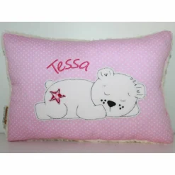 Kuschelkissen, Namenskissen mit süßen Brummbärchen 20x30 cm