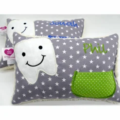 Kuschelkissen  Zahnfeekissen Zahnfee  Wunschnamen Taufkissen Geburtskissen - Schmusekissen Kissen mit Namen
