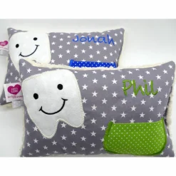Kuschelkissen  Zahnfeekissen Zahnfee  Wunschnamen Taufkissen Geburtskissen - Schmusekissen Kissen mit Namen