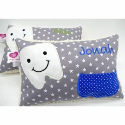 Kuschelkissen  Zahnfeekissen Zahnfee  Wunschnamen Taufkissen Geburtskissen - Schmusekissen Kissen mit Namen