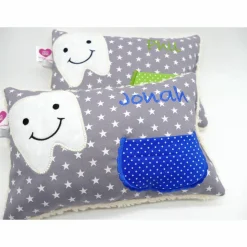Kuschelkissen  Zahnfeekissen Zahnfee  Wunschnamen Taufkissen Geburtskissen - Schmusekissen Kissen mit Namen