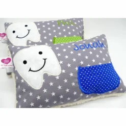 Kuschelkissen  Zahnfeekissen Zahnfee  Wunschnamen Taufkissen Geburtskissen - Schmusekissen Kissen mit Namen