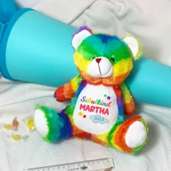 Kuscheltier Schultüte Löwe Teddy Hase Katze Eule Schulanfang Plüschtier personalisiert mit Schulkind Name