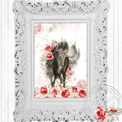 Landhaus Stil Poster Set | Do more of what makes you happy | Romantik Rosen Pferd Einhorn Bilder [A4]