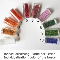 Langes Tuch aus Baumwolle und Seide mit Perlen bestickt