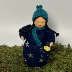 Laternenmädchen blau- Jahreszeitentisch - Blumenkind - Herbst