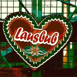 LAUSBUB Herz Grün Oktoberfest Lebkuchenherz Fotografie Pop Art Print Kunstdruck Geschenk für ihn // 13 x 13 cm // 20 x 20 cm // 30 x 30 cm