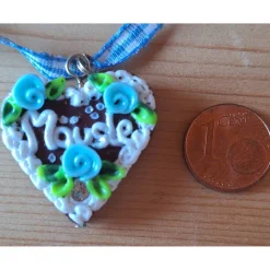 Lebkuchenherz Kette handmodelliert – Oktoberfest Schmuck Dirndl Tracht | Pfullinger Engele