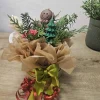 Lebkuchenmann Kerzenblumenstrauß Rapswachs | Tannenbaum & Rose Bouquet | Vegane Weihnachtsdeko | Festliches Unikat Gesch