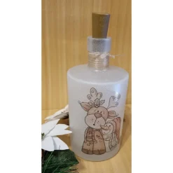 LED Flasche "Rentier und Schneemann"