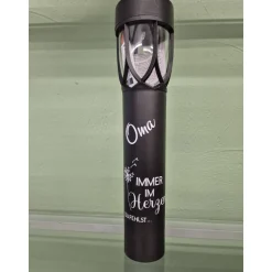 LED Solar Licht Trauer mit Spruch und Motiv - personalisiert