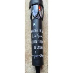 LED Solar Licht Trauer mit Spruch und Motiv - personalisiert