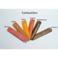 Lederetui für einen Kugelschreiber mit Gravur. Personalisiertes Stiftetui aus Leder. Leder Stifthülle mit Namen Gravur.G