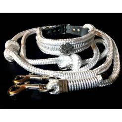 Leine Halsband Set für Hochzeit mit Blüte, sehr edel