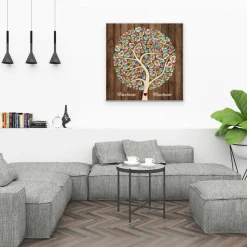 Leinwand Gästebuch Hochzeit personalisiert 50x50 cm – Fingerabdruck Baum – Unvergessliche Hochzeitsidee & Geschenk