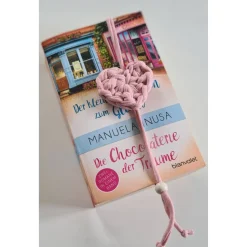 Lesezeichen Herz II aus Textilgarn gehäkelt