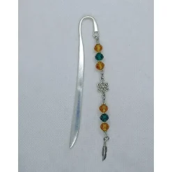 Lesezeichen mit  Glasperlen, 12 cm , s. Foto