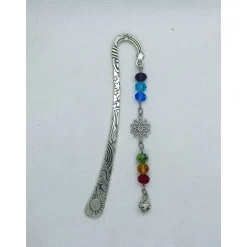 Lesezeichen 'Regenbogen' mit bunten Glasperlen, 12 cm