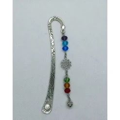 Lesezeichen 'Regenbogen' mit bunten Glasperlen, 12 cm