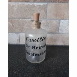 Leuchtflasche LED Familie Heimat